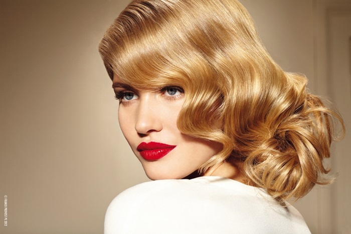 elegant blond retro updo