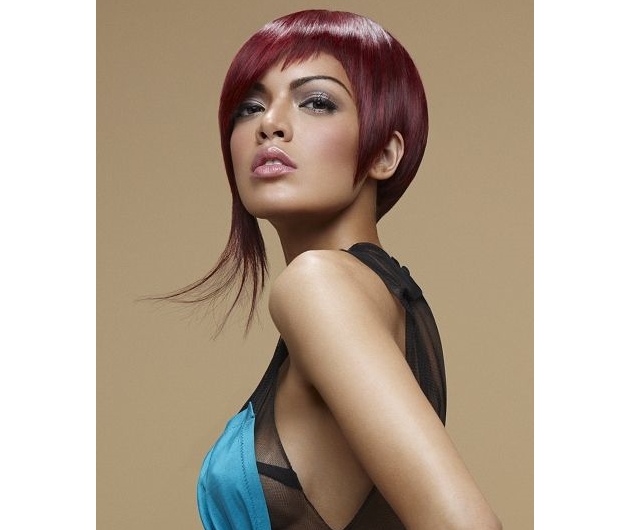 short haircut with rounded bangs