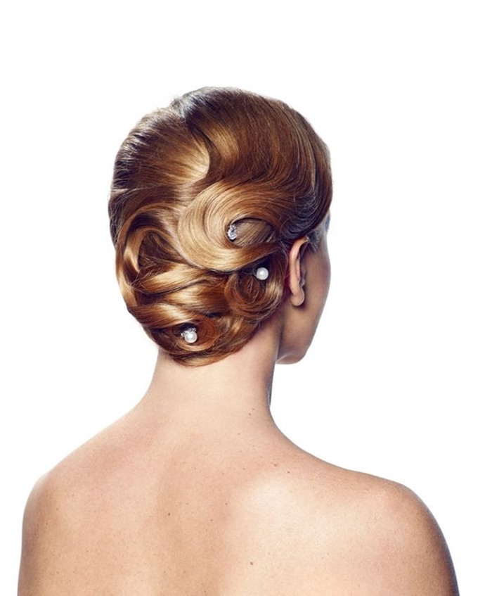 elegant bridal pearl bun